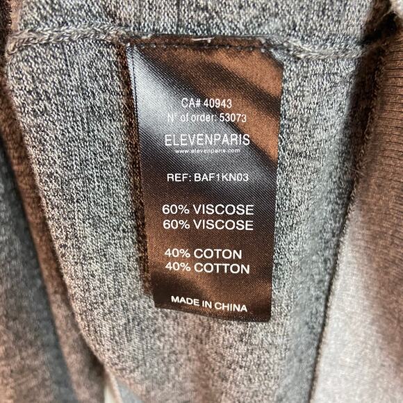 Eleven Paris Le Basic Sweater Size L Heathered Gray Knit Pullover - Picture 5 of 9